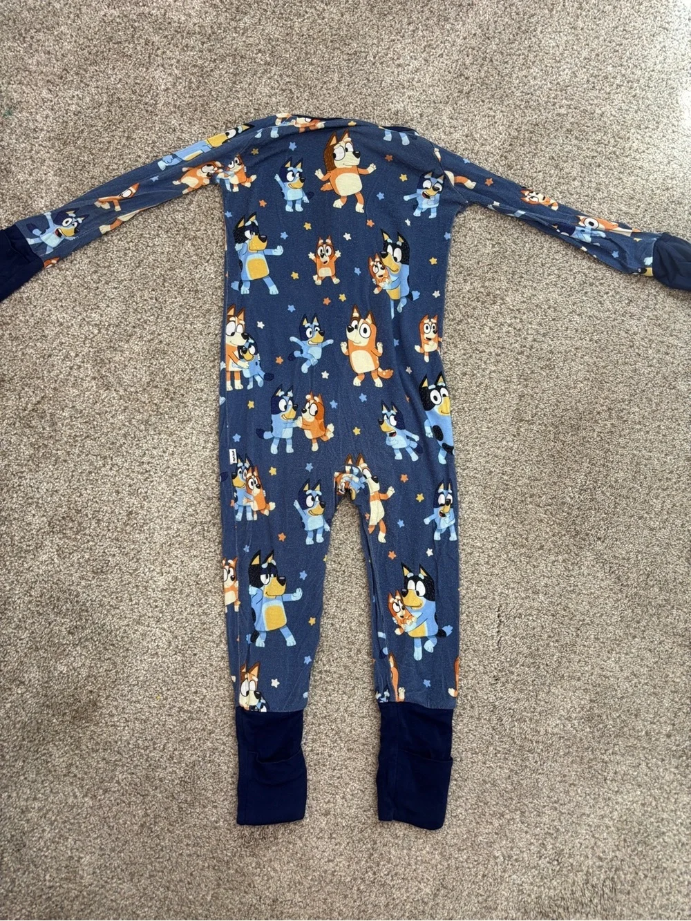 Little Sleepies Bluey Bamboo Zippy Pajamas One Piece Blue Size 6-12 months